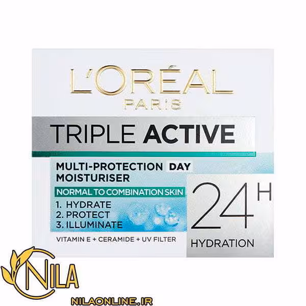 کرم آبرسان سه کاره روزانه لورآل L'Oréal Triple Active حجم 50 میلی لیتر