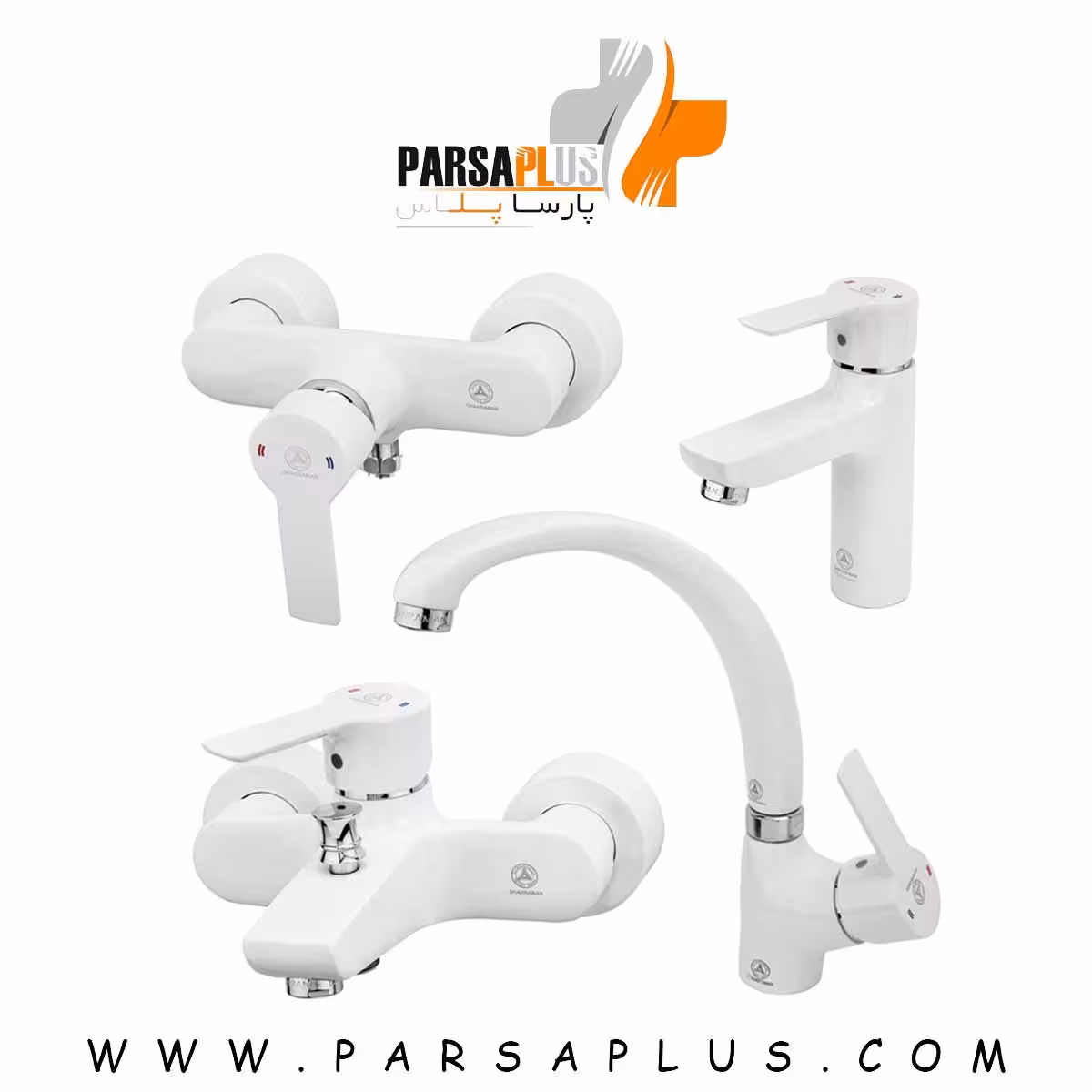 ست شیرآلات قهرمان مدل یاقوت سفید