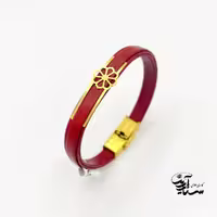 دستبند چرم و طلا زنانه کد 1055