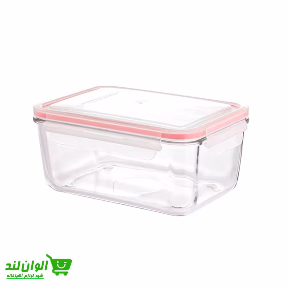 ظرف شیشه ای مستطیل لیمون 400 میلی لیتر کد 37219