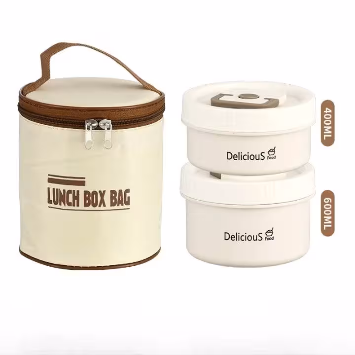 ظرف غذا دو طبقه همراه با کاور