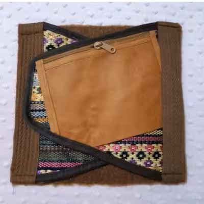 کمربند پشم شتر چسبی دارای جیب زیپ دار مردانه و زنانه