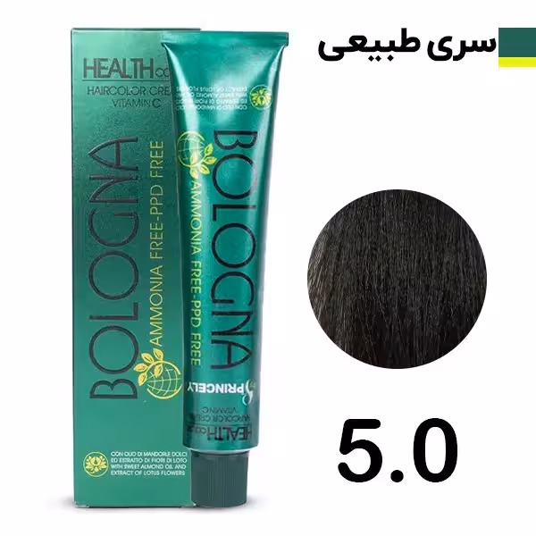 رنگ مو بدون آمونیاک بلونیا سری طبیعی رنگ قهوه ای روشن شماره50 Bologna