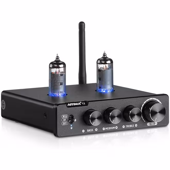 پری آمپلی و دک لامپی بلوتوث AIYIMA T2 Preamp Aptx 6K4 Vacuum Gall Tube Preamplifier