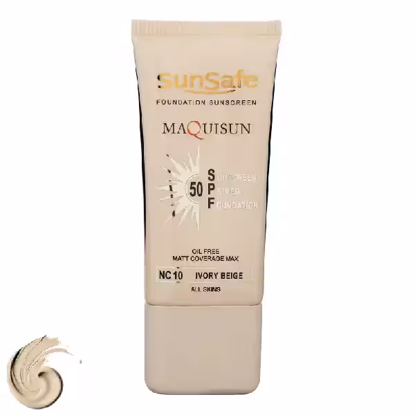کرم ضدآفتاب سان سیف مکی سان بژ عاجی nc10 کرم پودری و پرایمری SPF50