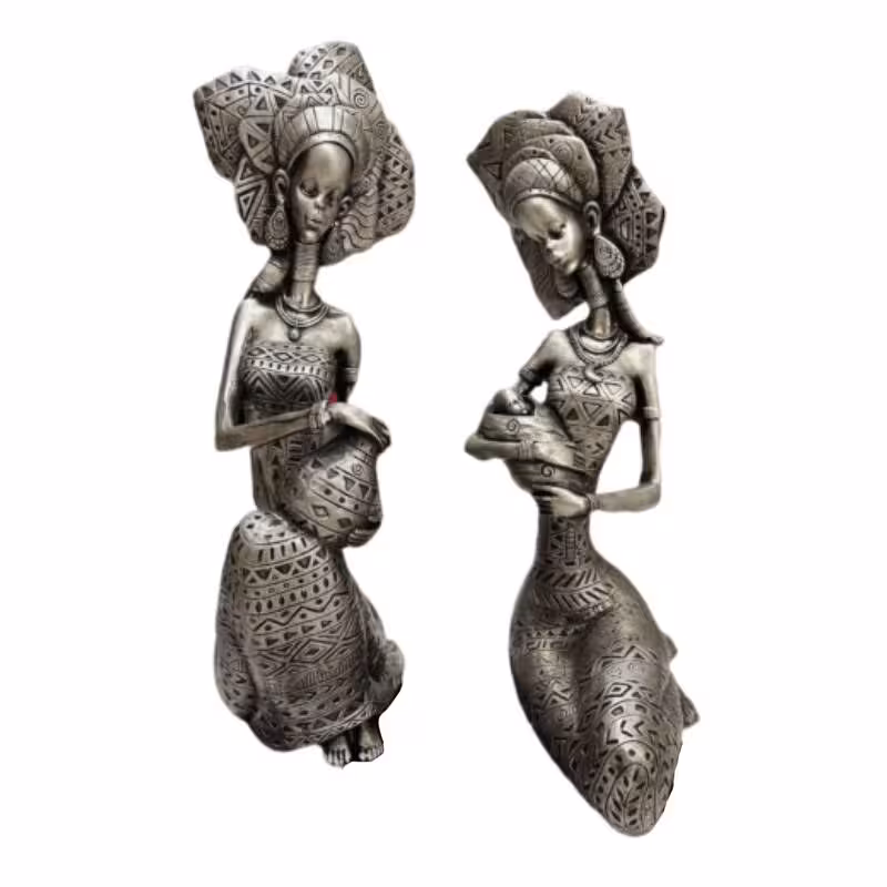 مجسمه مادر مدل افریقایی مجموعه 2 عددی کد IR504