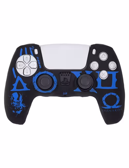 روکش محافظ دسته PS5 لیزری مشکی آبی طرح گاد آف وار رگناروک