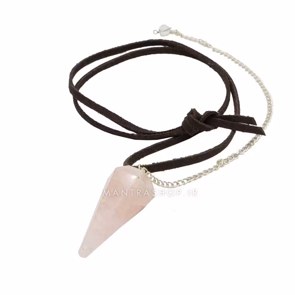 آویز سنگ رز کوارتز (کوارتز صورتی) تراش خورده کد 268