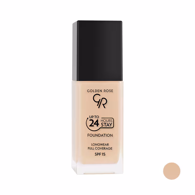 کرم پودر گلدن رز 24 ساعته فول کاور اصل 03 Golden Rose Foundation