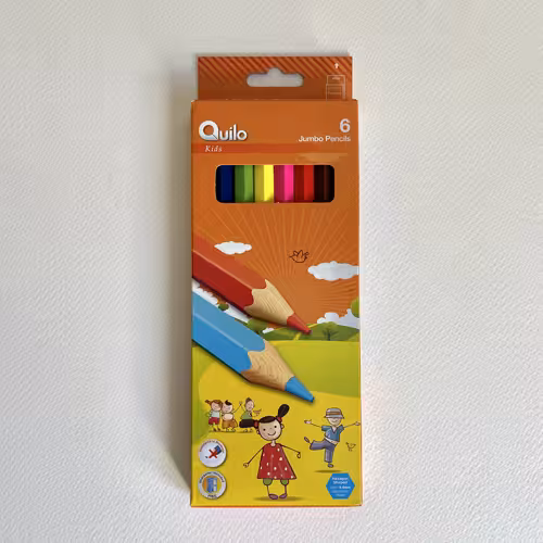 مداد رنگی (6 رنگ) سایز بزرگ Jumbo pencils کوییلو (Quilo)