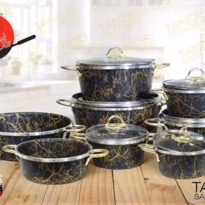 سرویس14پارچه طرح چدن گلدانی ماربل(تندیس سازان)