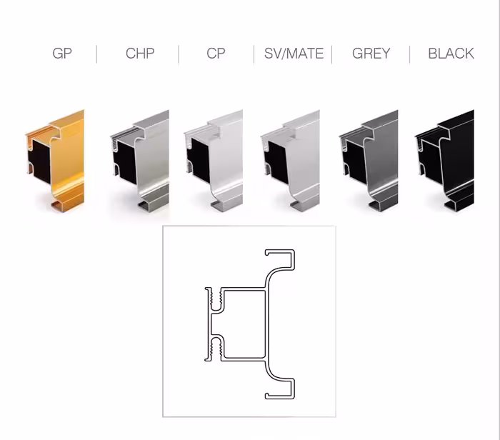 دستگیره شاخه ای مخفی کمدی مدل U دو طرفه سایز 2.4 متر ملونی کد 7064