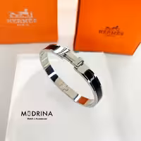 دستبند هرمس مشکی سیلور مستر