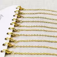 زنجیر استیل دیپلمات طلایی رنگ ثابت ( گردنبند)