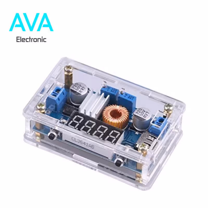 ماژول کاهنده ولتاژ XL4015 دارای CV و CC مجهز به USB   جعبه