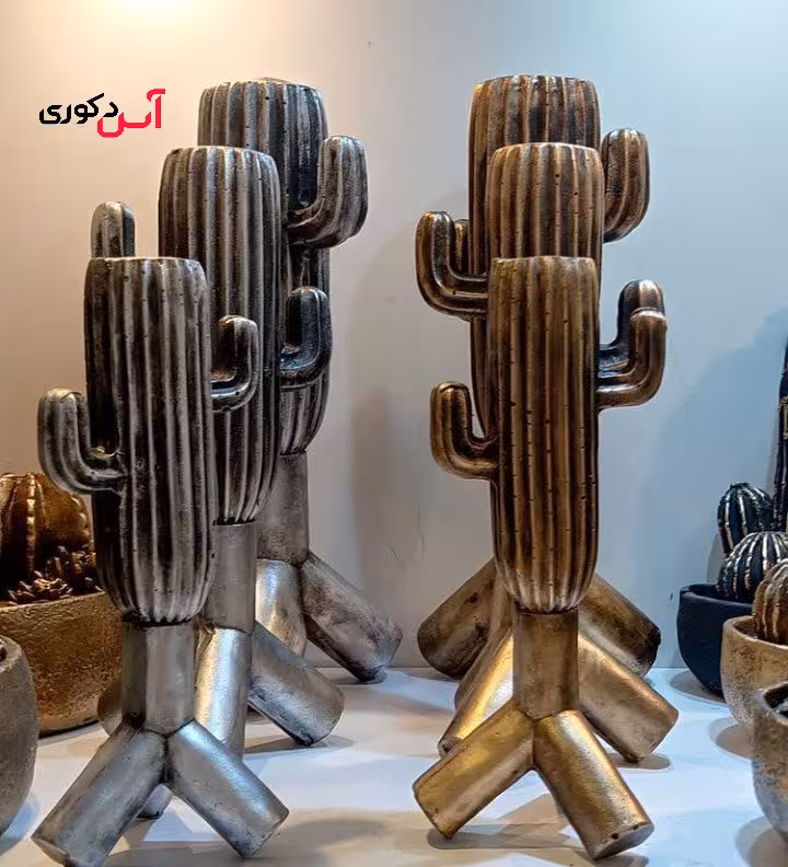 مجسمه دکوری جاشمعی کاکتوس پلی استر