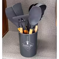 کفگیر ملاقه 12 پارچه سیلیکونی D54 بزرگ | amazonchi