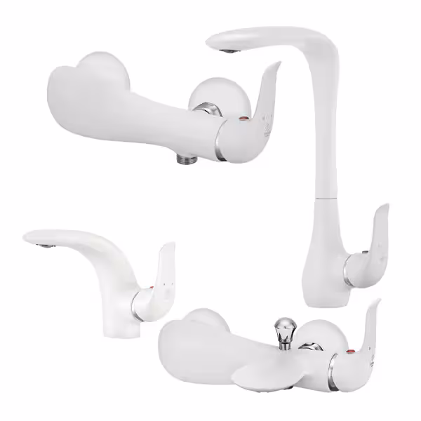 ست کامل شیرآلات کاویان مدل کارن سفید