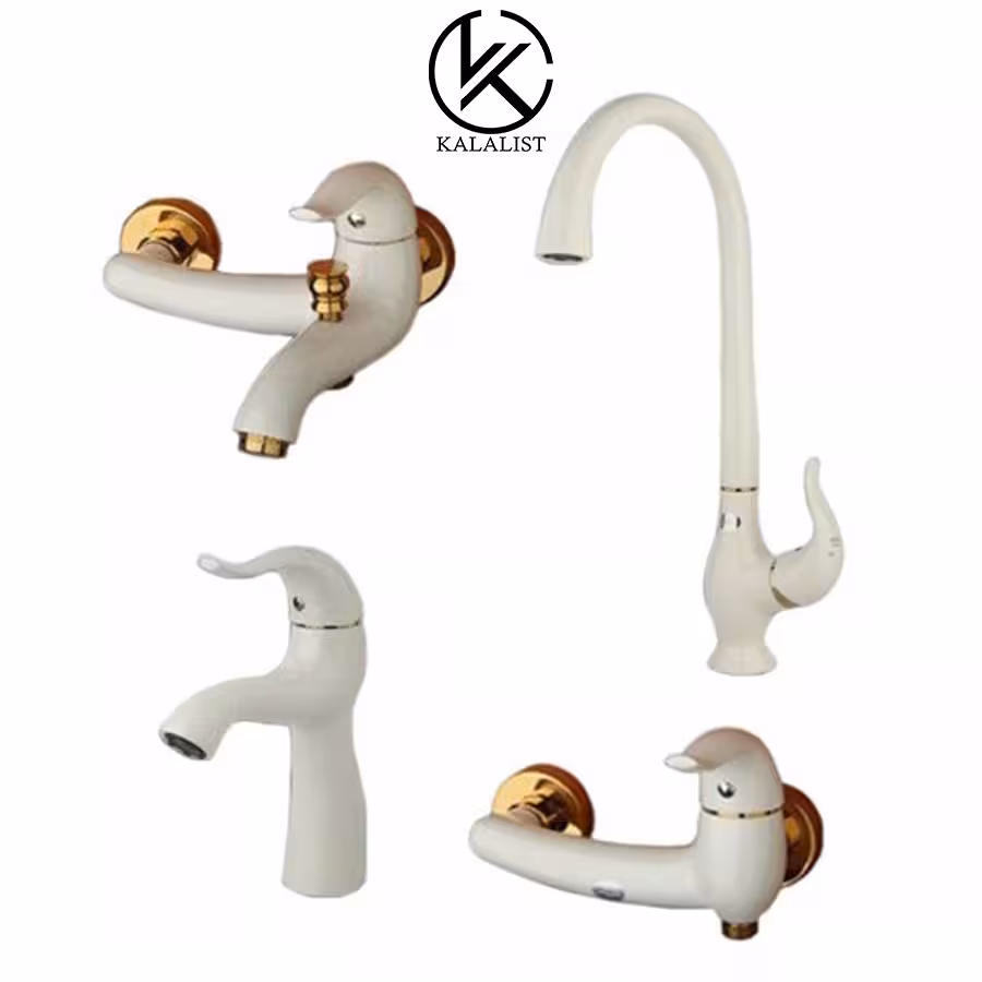 شیرآلات برند راسان مدل اکتاو شیری طلایی