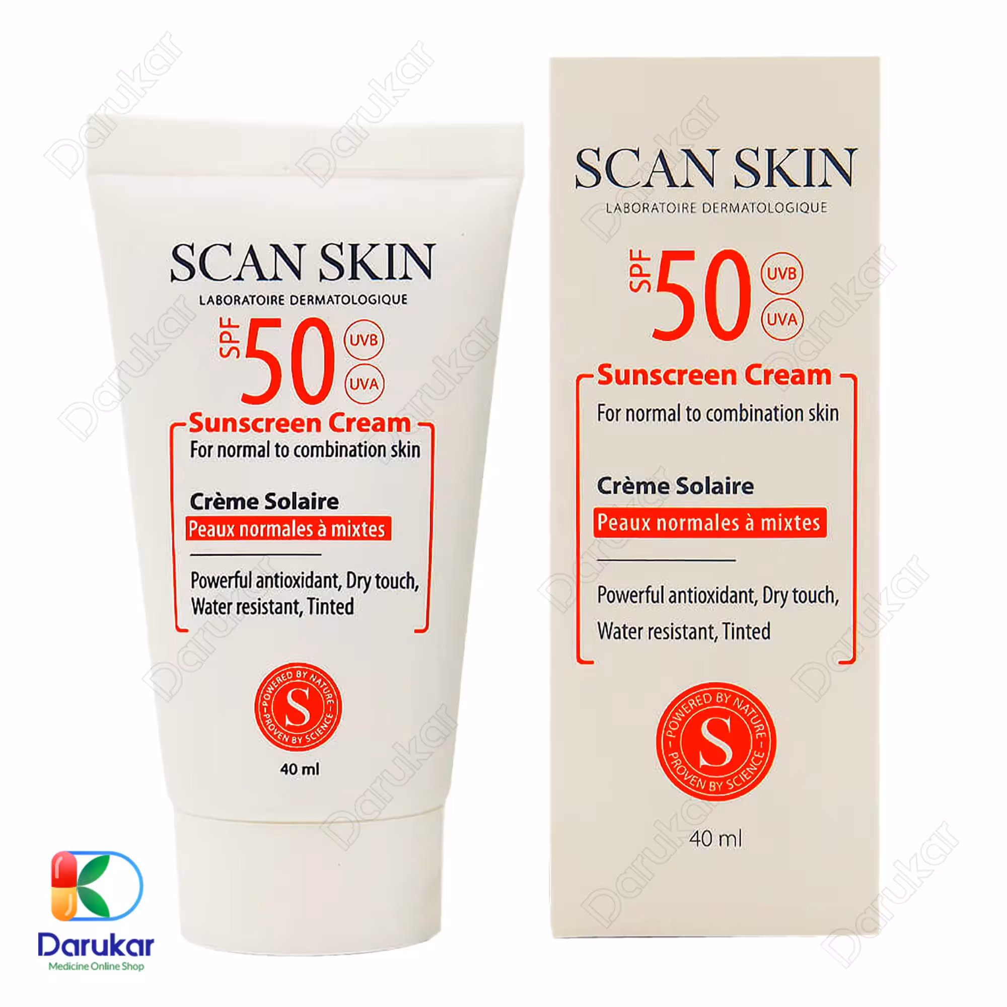 کرم ضد آفتاب اسکن اسکین با 50 SPF مخصوص پوست نرمال و مختلط، 40 میلی لیتر