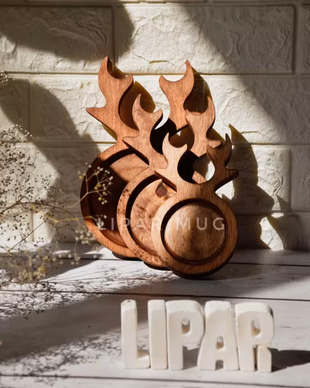 زیر لیوانی گرد شاخ گوزنی