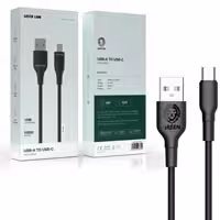 کابل شارژ پاوربانکی Type c فست Green Lion USB-A TO USB-C PVC Cable 30 CM