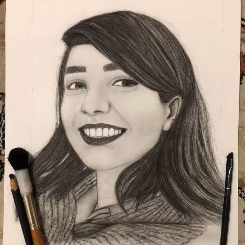 طراحی چهره نقاشی چهره با مداد a4