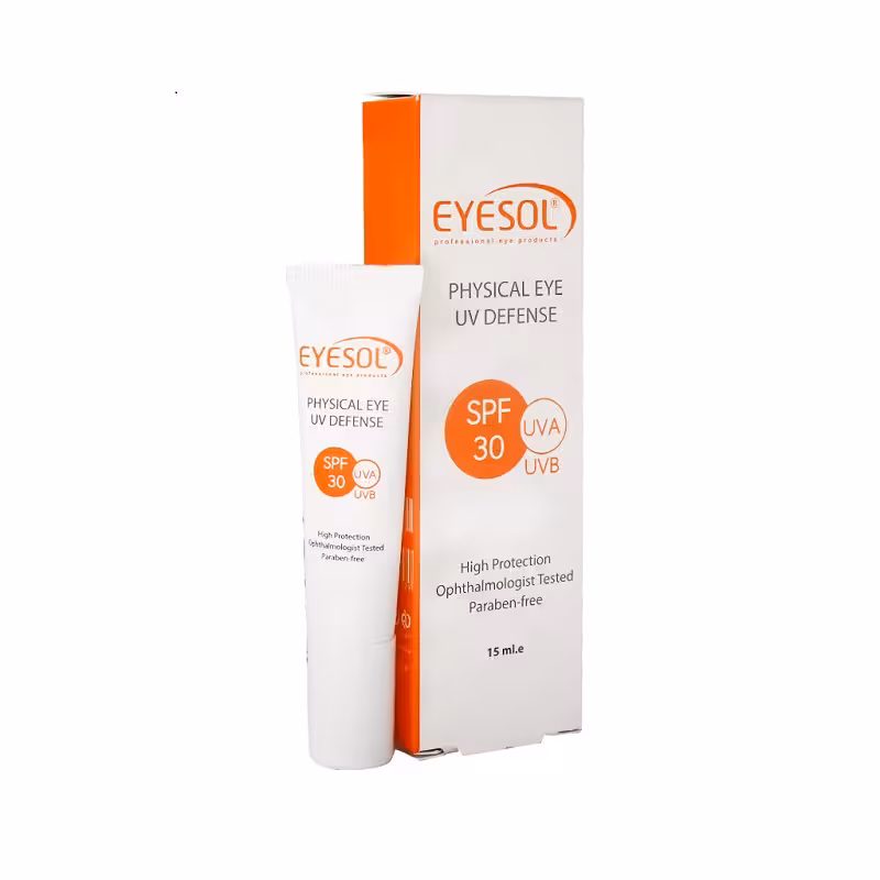 ضد آفتاب دور چشم بی رنگ SPF30 آیسول 15میل