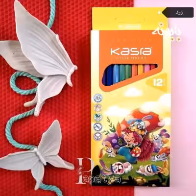 مداد رنگی پلیمری 12 رنگ کسری جعبه زرد