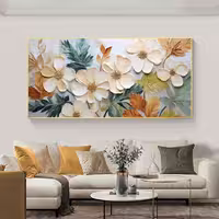 تابلو دکوراتیو نقش برجسته گل (کار دست) در ابعاد 140x70 سانتی متر کد 023