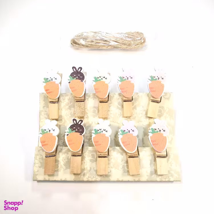 گیره چوبی عکس طرح هویج بسته 10 عددی