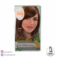 کیت رنگ مو بدون آمونیاک نلی NELLY مدل ammonia free شماره 7/01 بلوند دودی