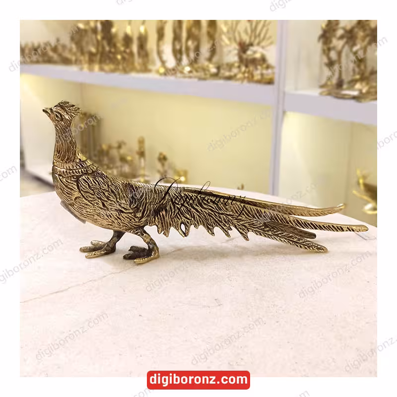 مجسمه دکوری برنجی برنزی قرقاول