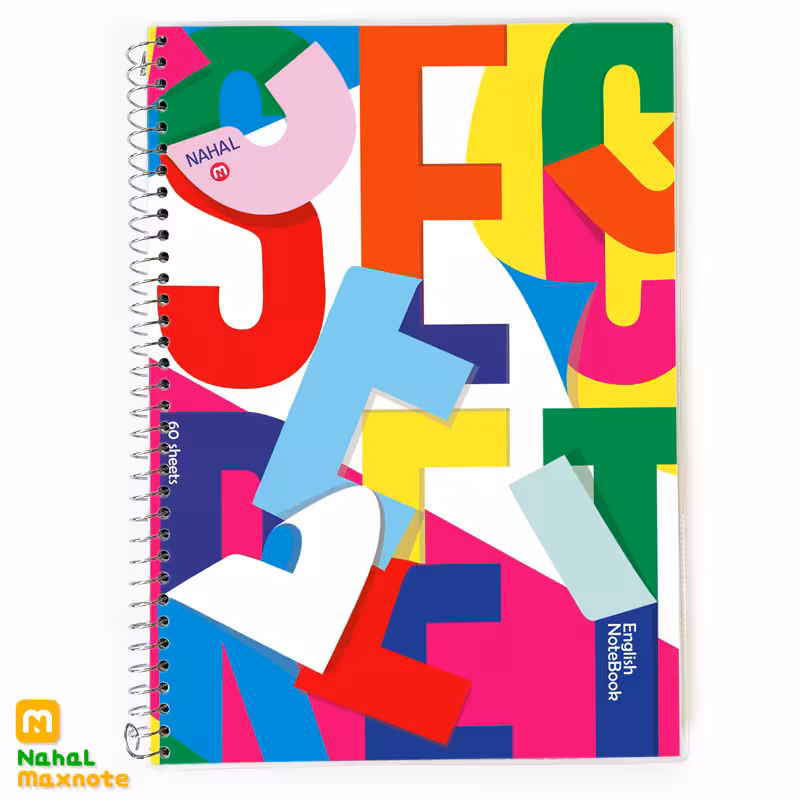 دفتر 60 برگ دو خط سیمی طلقی کد 3632.طرح 8