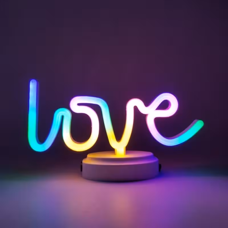 چراغ خواب مدل نئونی طرح love
