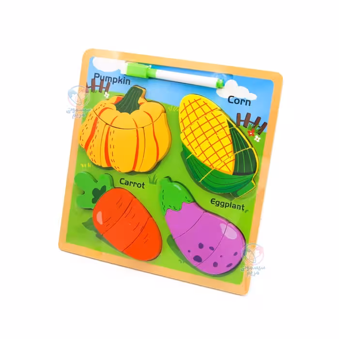 پازل چوبی برجسته پشت وایت بردی