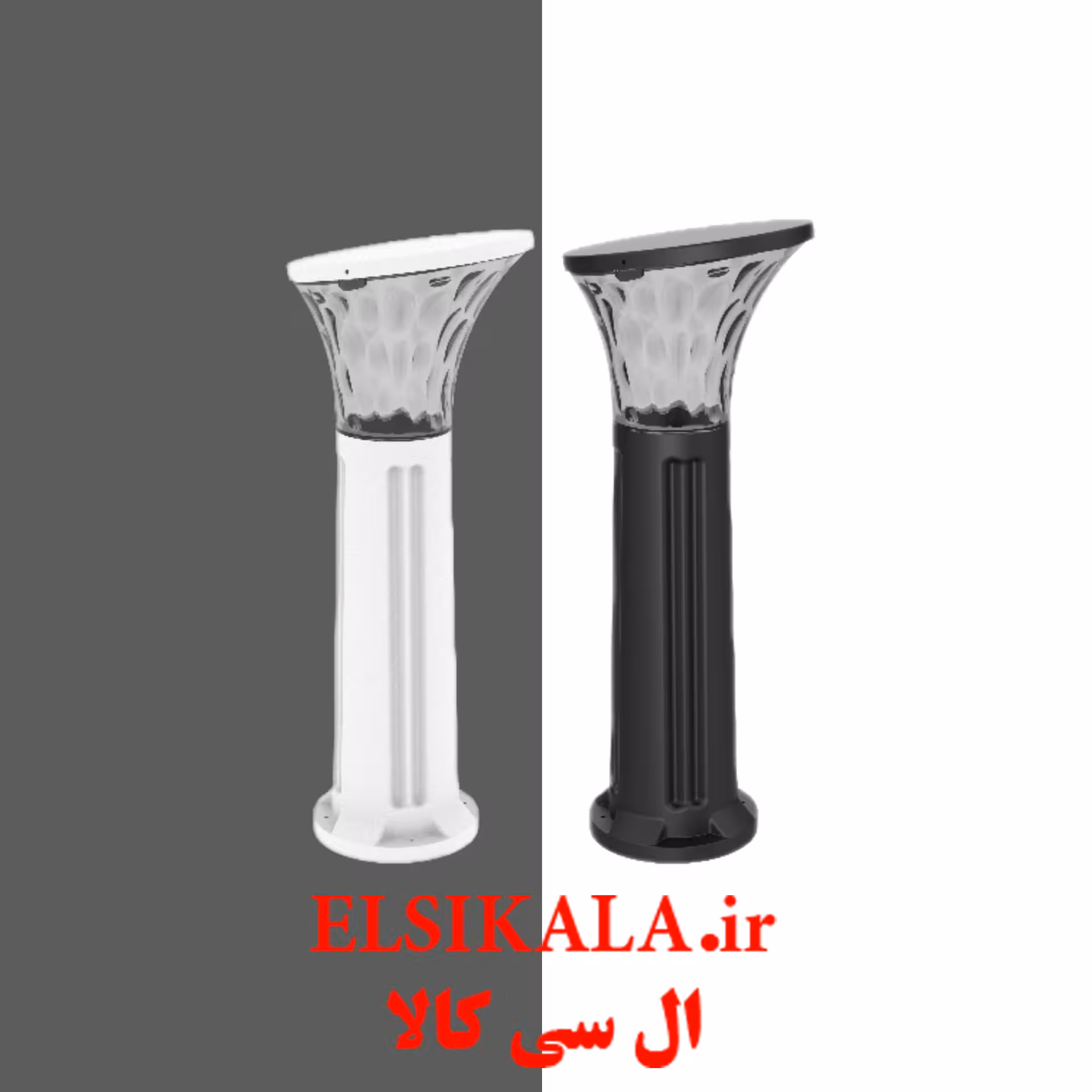 قیمت و خرید عمده چراغ حیاطی چمنی مدل قارچی سایز 30 سانتی مشکی  و سفید کارتن 16 عددی
