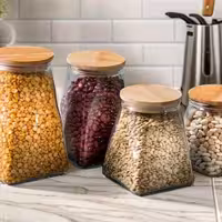 بانکه هرمی بانکه درب چوبی جا حبوبات درچوبی