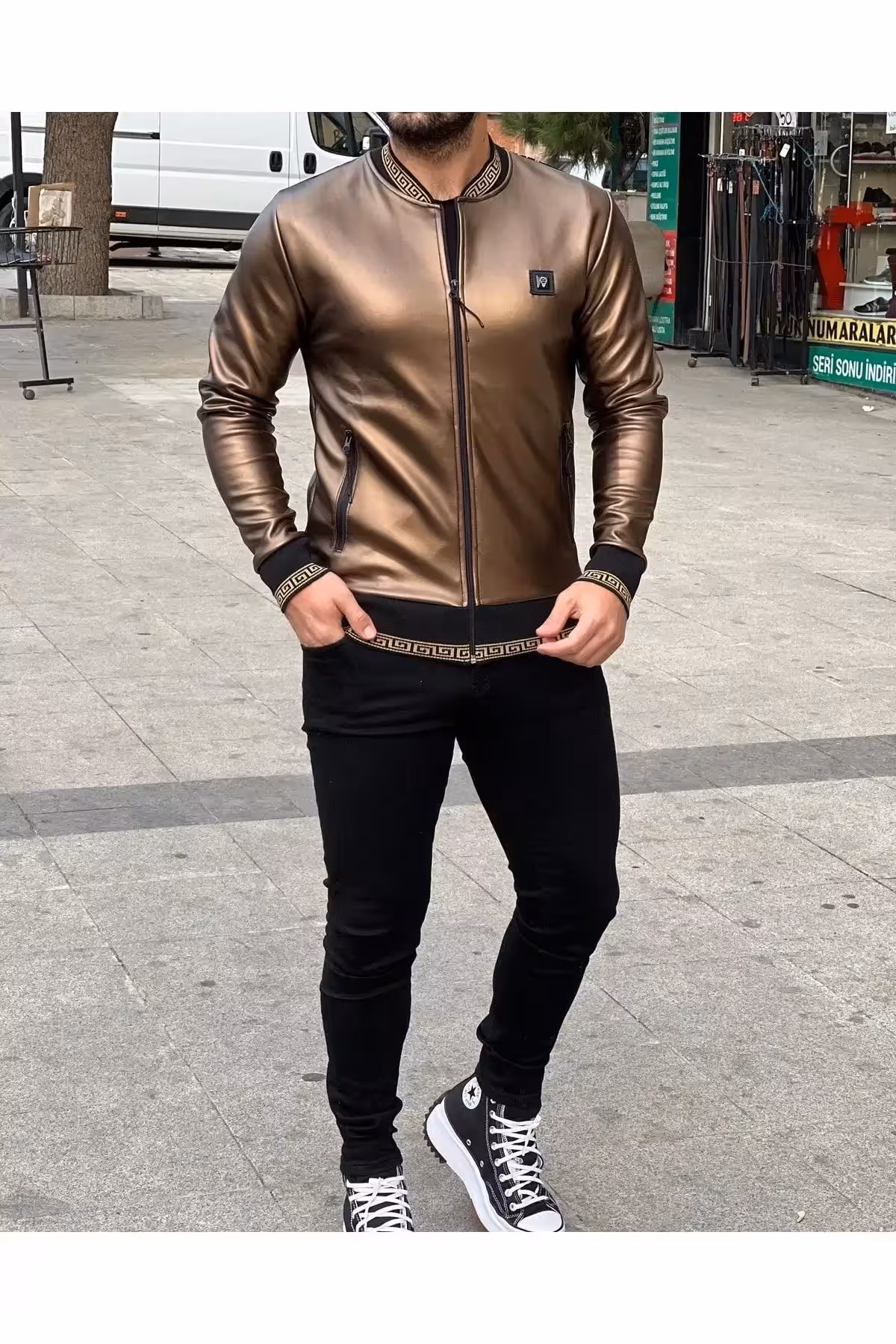 ژاکت چرمی با طرح شیر در پشت ویژن - 7318