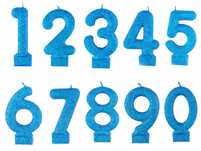 شمع اعداد اکلیلی آبی