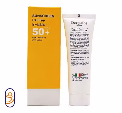 کرم ضد آفتاب بی رنگ فاقد چربی SPF 50 درمالوگ