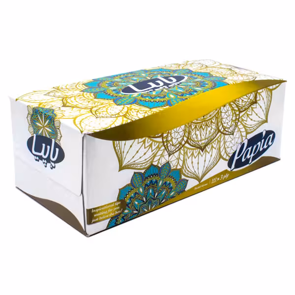 دستمال کاغذی پاپیا 150 برگ 2 لایه مدل 06