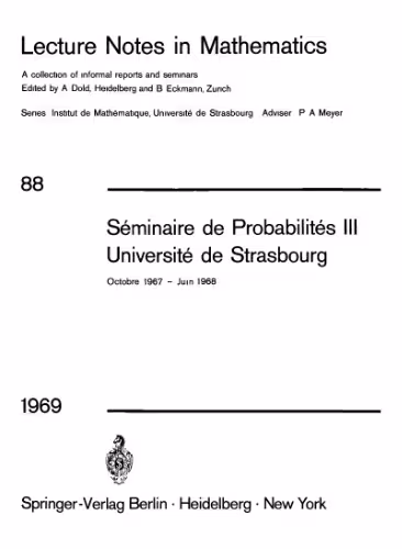 خرید و دانلود نسخه کامل کتاب Seminaire de Probabilites III Universite de Strasbourg
