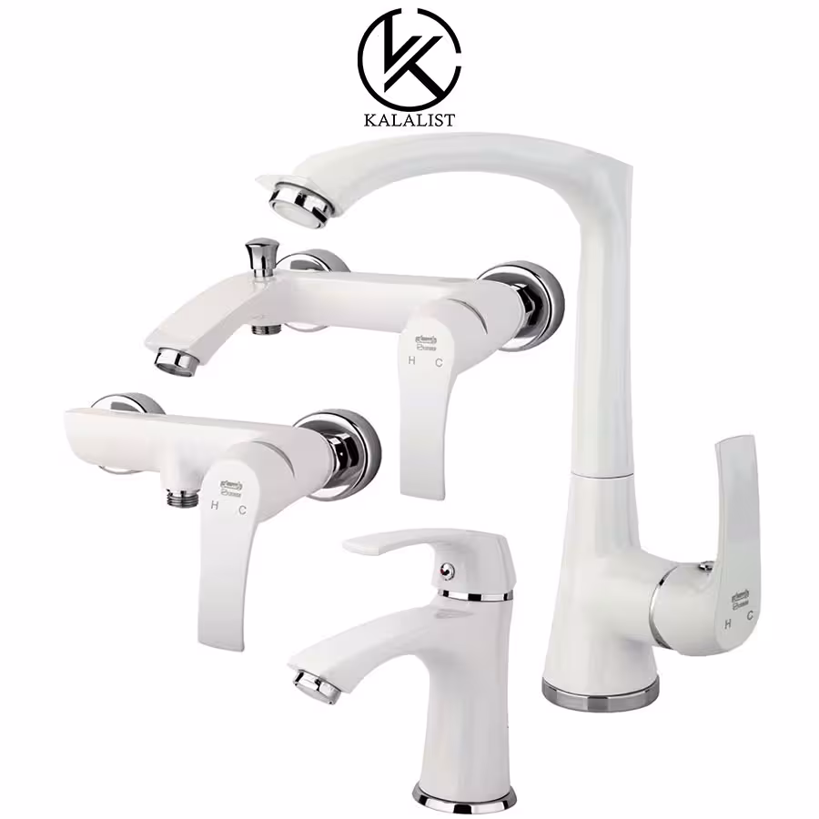 شیرآلات ست راسان مدل لوتوس سفید