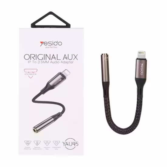 تبدیل لایتنینگ به جک 3.5 میلیمتری یسیدو مدل YAU45