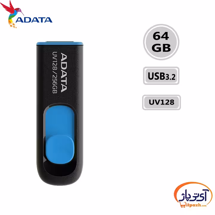 فلش مموری USB3.2 ای دیتا 64 گیگابایت مدل ADATA UV128