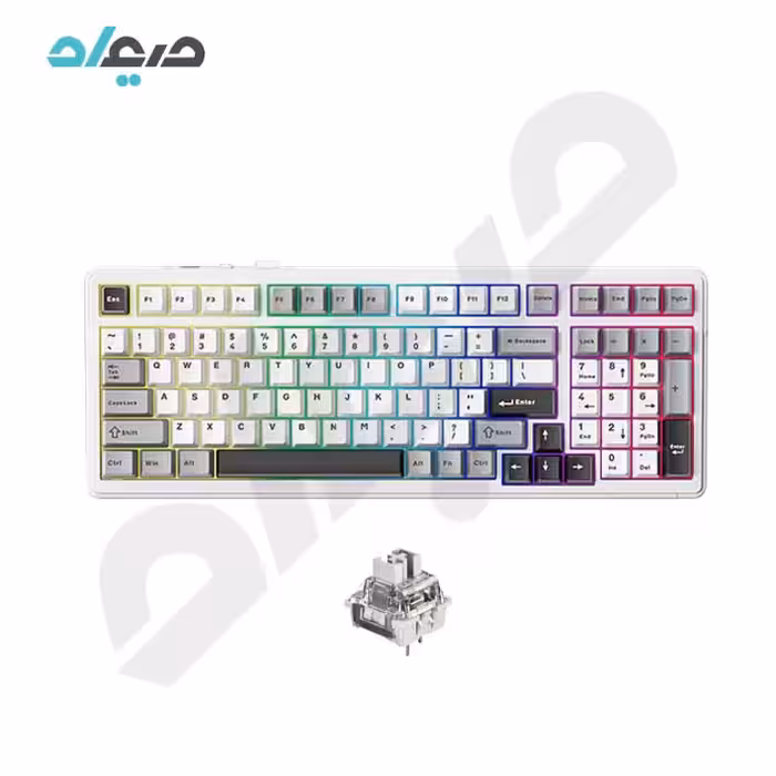 کیبورد گیمینگ مکانیکال آئولا مدل F99 Gray wood switch V3