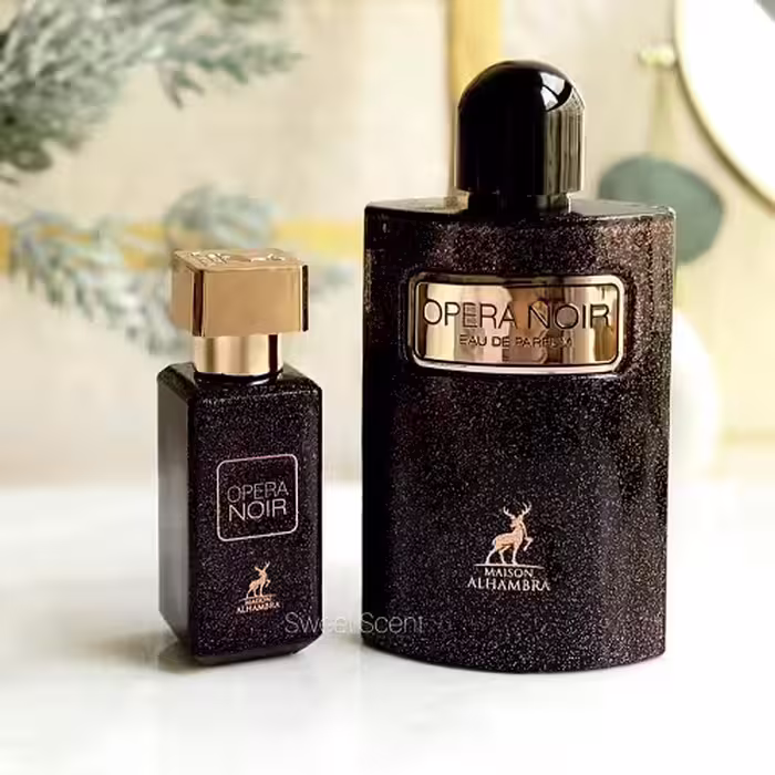 عطر ادکلن ایو سن لورن بلک اوپیوم میسون الحمبرا | (Yves Saint Laurent Black opium (Opera Noir  Maison Alhambraحجم 30 و 100 میل(شرکتی)