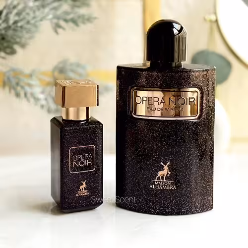 عطر ادکلن ایو سن لورن بلک اوپیوم میسون الحمبرا | (Yves Saint Laurent Black opium (Opera Noir  Maison Alhambraحجم 30 و 100 میل(شرکتی)