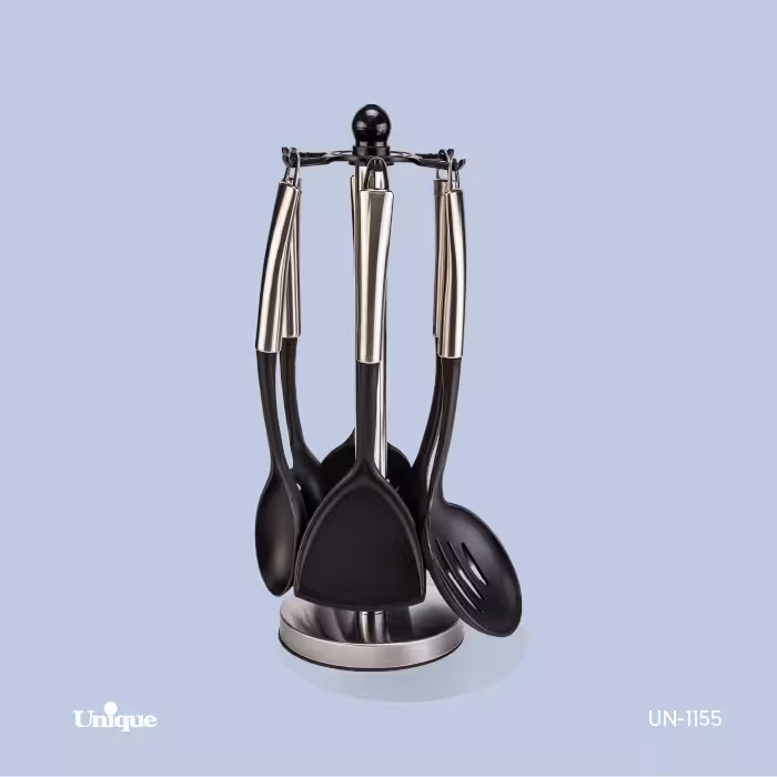 سرویس کفگیر و ملاقه دسته استیل یونیک UN-1155